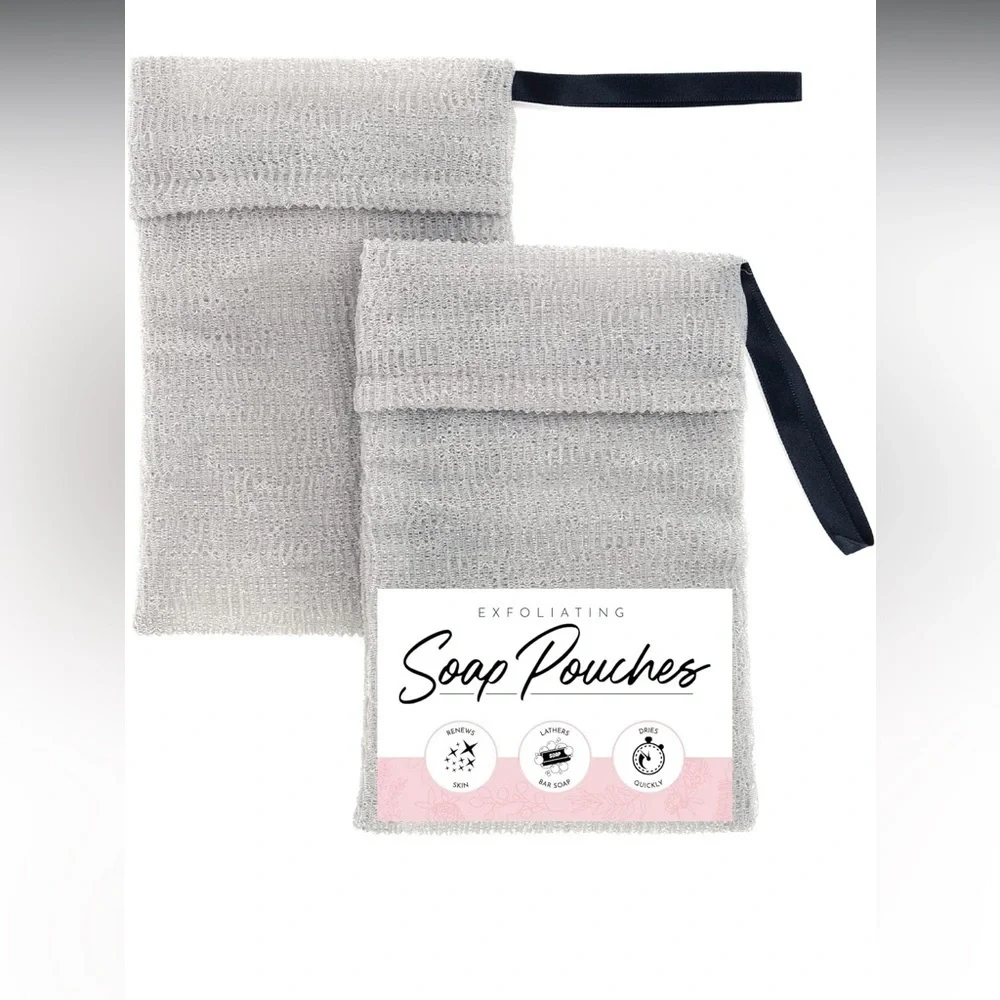 2 Exfoliating Soap Pouches - Gray